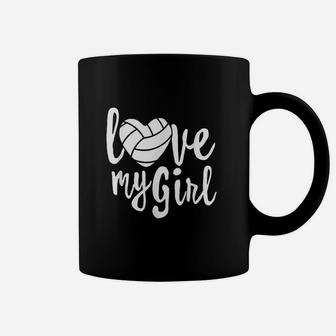 I Love My Girls Mom Volleyball Cute Volleyball Mom Coffee Mug - Seseable