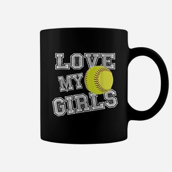 I Love My Girls Softball Mom Cute Softball Mama Coffee Mug - Seseable