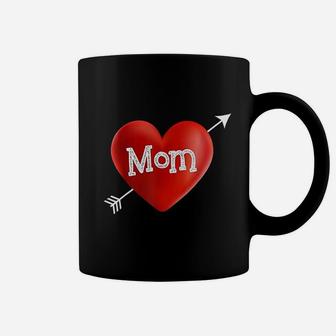 I Love My Mom Is My Valentine Day Heart Mothers Day Coffee Mug - Seseable