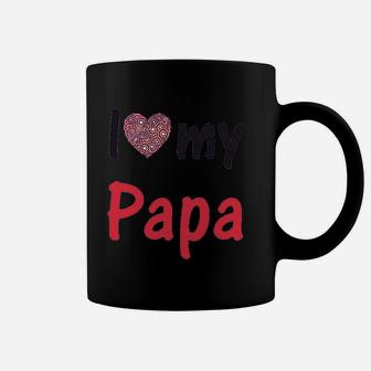 I Love My Papa Dad Fathers Day Daddy Boy And Girl Coffee Mug - Seseable