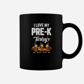 I Love My Prek Turkeys Teacher Thanksgiving Student Coffee Mug - Seseable