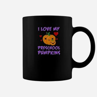 I Love My Preschool Pumpkins Cute Halloween Teacher Coffee Mug - Seseable
