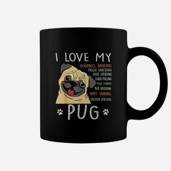 I Love My Pug Dog Mom Dad Coffee Mug - Seseable