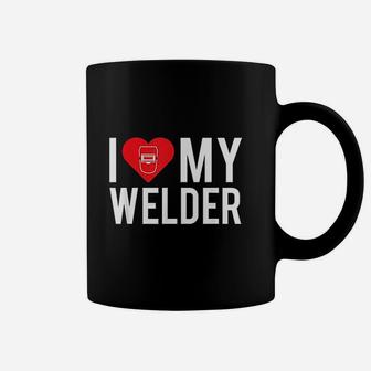 I Love My Welder Cute Welding Mom Girlfriend Wife Coffee Mug - Seseable