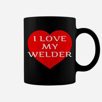 I Love My Welder Girlfriend Wife Fiancee Mom Gift Coffee Mug - Seseable