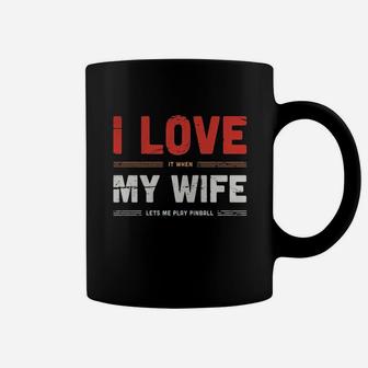 I Love My Wife Retro Pinball Distressed Vintage T-shirt Coffee Mug - Seseable