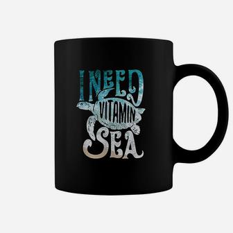 I Need Vitamin Sea Funny Ocean Beach Turtle Water Love Coffee Mug - Seseable