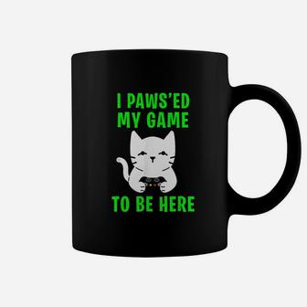 I Pawsed My Game To Be Here Kitty Cat Video Gamer Coffee Mug - Seseable