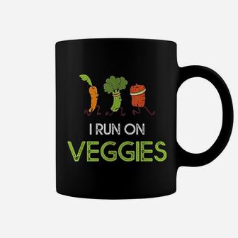 I Run On Veggies Vegan Runner Funny Vegetarian Gift Coffee Mug - Seseable