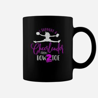 I Support My Cheerleader From Bow To Toe Cheer Mom Coffee Mug - Seseable