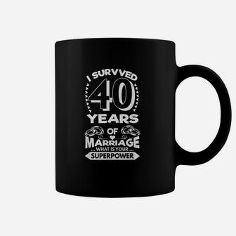 I Survived 40 Years Of Marriage Wedding Gifts Coffee Mug - Seseable