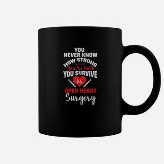 I Survived Open Heart Surgery Bypass Survivor Recovery Git Coffee Mug - Seseable