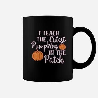 I Teach The Cutest Pumpkins In The Patch Halloween Teachers Day Coffee Mug - Seseable