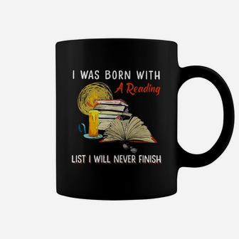 I Was Born With Book Coffee Mug - Seseable