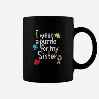 I Wear A Puzzle For My Sister, sister presents Coffee Mug - Seseable
