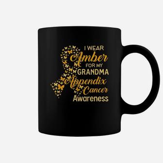 I Wear Amber For My Grandma Ribbon Proud Grandma Coffee Mug - Seseable