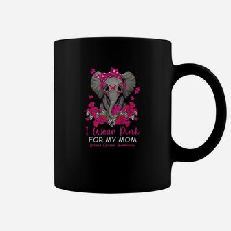 I Wear Pink For My Mom Elephant Bc Coffee Mug - Seseable