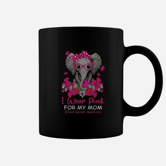 I Wear Pink For My Mom Elephant Coffee Mug - Seseable