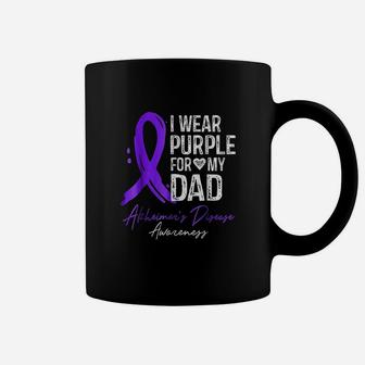 I Wear Purple For My Dad Alzheimers Disease Awareness Coffee Mug - Seseable