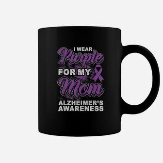 I Wear Purple For My Mom Awareness Gift Coffee Mug - Seseable