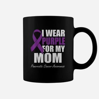 I Wear Purple For My Mom Pancreatic Coffee Mug - Seseable