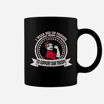 I Wear Red On Fridays For Military Women Mom Wife Daughter Coffee Mug - Seseable