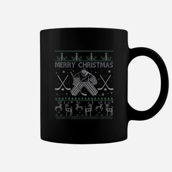 Ice Hockey Goalkeeper Christmas Ugly Sweater Xmas Gifts Coffee Mug - Seseable