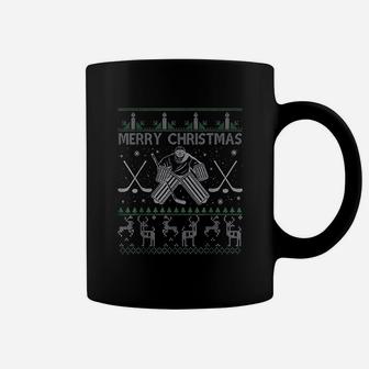 Ice Hockey Goalkeeper Christmas Ugly Xmas Gifts Coffee Mug - Seseable