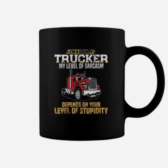 Im A Grumpy Trucker Funny Truck Driver Gifts Trucking Dads Coffee Mug - Seseable