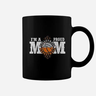 Im A Proud Basketball Volleyball Mom Coffee Mug - Seseable
