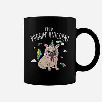 Im A Puggin Unicorn Funny Cute Rainbow Chinese Pug Coffee Mug - Seseable