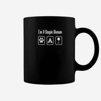 Im A Simple Women Wine Dogs And Camping Coffee Mug - Seseable