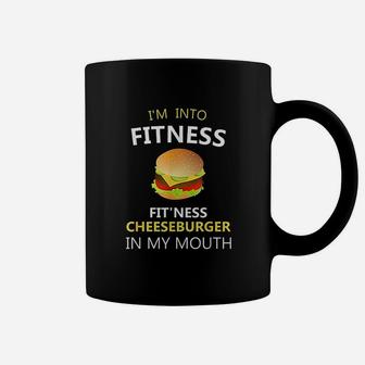 Im Into Fitness Fitness Cheeseburger In My Mouth Coffee Mug - Seseable