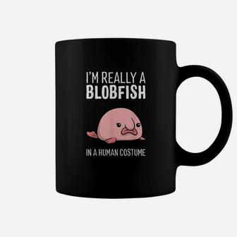 Im Really A Blobfish In A Human Costume Halloween Funny Coffee Mug - Seseable