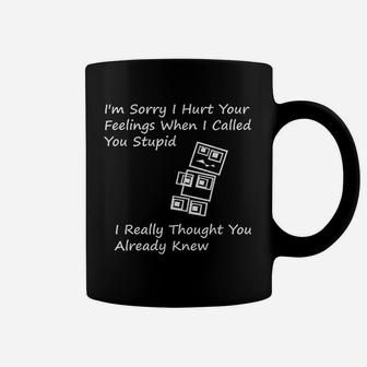 Im Sorry I Hurt Your Feelings When I Called You Stupid Coffee Mug - Seseable