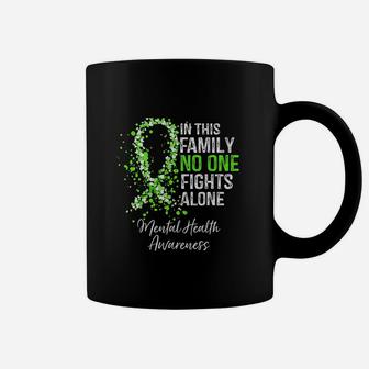 In This Family No One Fights Alone Mental Health Awareness Coffee Mug - Seseable