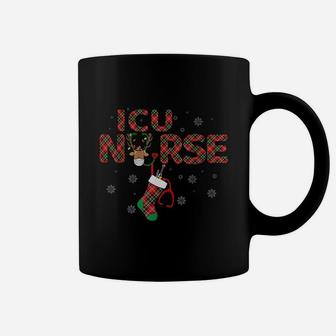 Intensive Care Unit Icu Nurse Christmas Plaid Pattern Gift Coffee Mug - Seseable