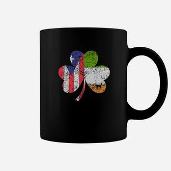 Irish Puerto Rican Flag Ireland Shamrock St Patricks Day Coffee Mug - Seseable