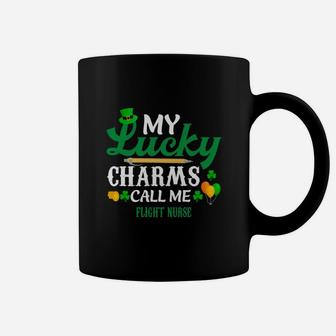 Irish St Patricks Day My Lucky Charms Call Me Flight Nurse Funny Job Title Coffee Mug - Seseable