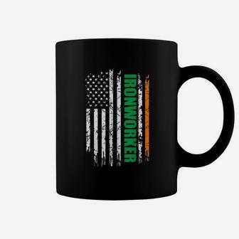 Ironworker Usa Flag Irish St Patrick Day Gift Coffee Mug - Seseable