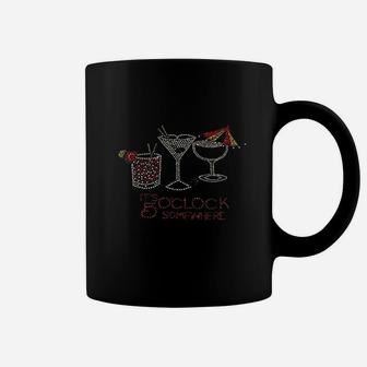 It Is 5 Oclock Somewhere With Drinks In Rhinestones Coffee Mug - Seseable