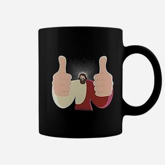 Jesus Thumbs Up Dank Christian Meme Funny Graphic Coffee Mug - Seseable