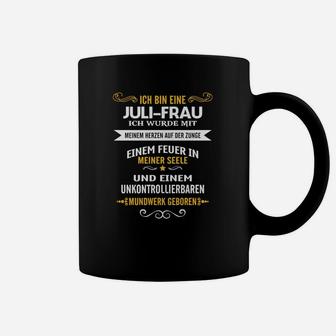 Juli Geburtstag Frauen Tassen, Schwarz mit Aufdruck - Seseable