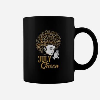 July Queen Prayer African Black Girl Leo Zodiac Coffee Mug - Seseable