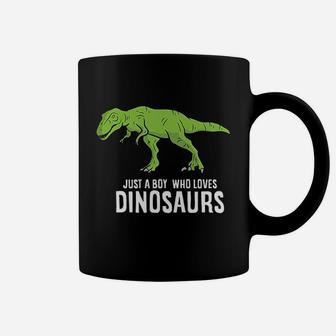 Just A Boy Who Loves Dinosaurs Cute Dinosaur Boy Coffee Mug - Seseable