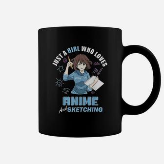 Just A Girl Who Loves Anime And Sketching Coffee Mug - Seseable