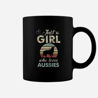 Just A Girl Who Loves Aussies Australian Shepherd Coffee Mug - Seseable