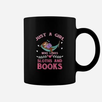 Just A Girl Who Loves Books And Sloths Sloth Coffee Mug - Seseable