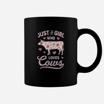 Just A Girl Who Loves Cows Cow Farmer Farm Coffee Mug - Seseable