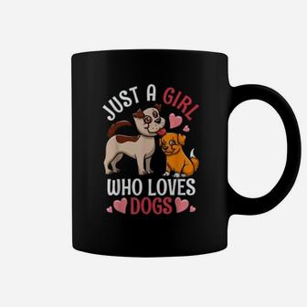 Just A Girl Who Loves Dogs Dog Paws Coffee Mug - Seseable